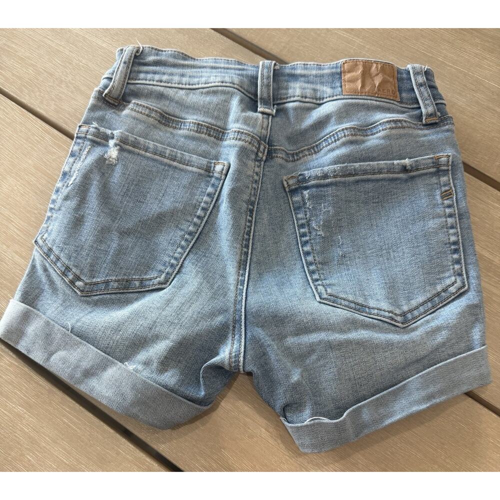 Aeropostale High Rise Midi 00 Cuffed Jean Shorts Distressed Y2K Casual Festival‎ - Picture 5 of 5